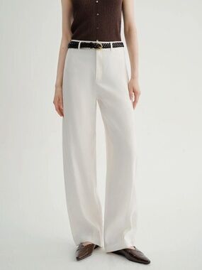 Meilleur Moment Linen-Blend Slight Barrel Pants in Size 6